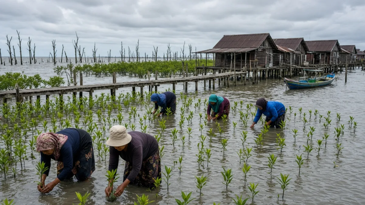 Pemerintah Buka Tanggul Laut dari Hutan Bakau Demak